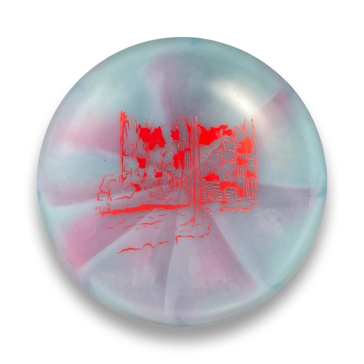 Light Blue with Pink Bursts Z Swirl Impact 170-172g (Warehouse Gem!!)